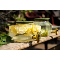 Диспенсер для напитков стеклянный «Листок», 2,6 л, 18×13,5 см Диспенсер для напитков стеклянный «Листок», 2,6 л, 18×13,5 см