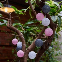 Садовая гирлянда на солнечной батарее &laquo;Клубки&raquo; Uniel, IP44, 1,8 м, теплый белый