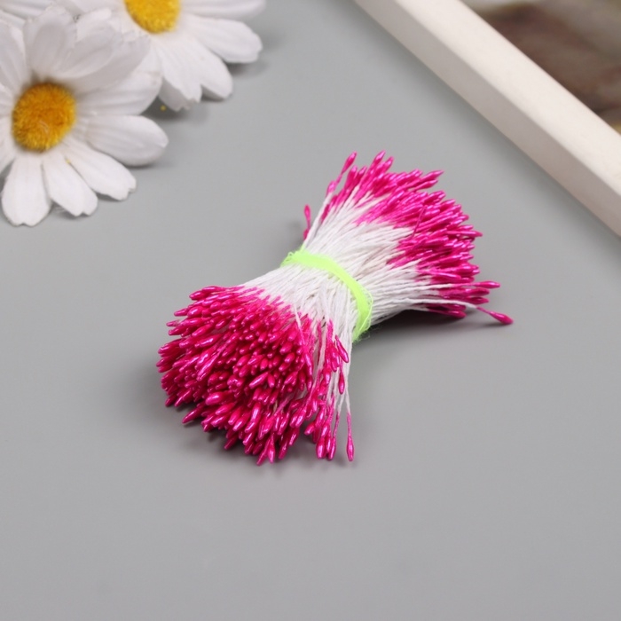 Тычинки для искусственных цветов глянец Тычинки для искусственных цветов глянец "Рисинки" фуксия набор 360 шт длина 6 см