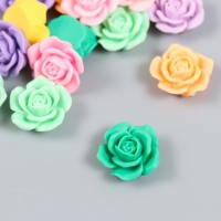 Декор для творчества пластик "Разноцветные розочки" набор 20 шт 1,8х1,8х1,8 см