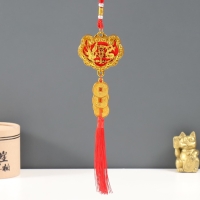 Подвеска пластик, текстиль "Дракон и феникс" 8 монет 1,8х7х37 см Подвеска пластик, текстиль "Дракон и феникс" 8 монет 1,8х7х37 см