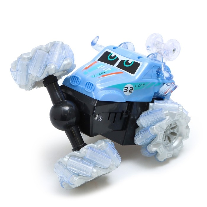 Машина-перевёртыш радиоуправляемая «Трюкач», работает от батареек, свет, цвет синий Машина-перевёртыш радиоуправляемая «Трюкач», работает от батареек, свет, цвет синий