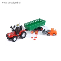 Трактор инерционный &laquo;Фермер&raquo;, с прицепом, цвета МИКС