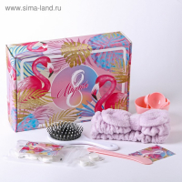 Подарочный набор &laquo;С 8 Марта&raquo;, расческа, повязка на голову, мерные ложки 3 шт, чаша и лопатка для маски, спрессованные маски, BEAUTY FOX