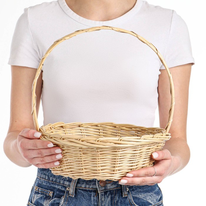 Корзина &laquo;Карина&raquo;, №2, Dдно=21 см, Dверх=28 см, H=8/29 см, ива