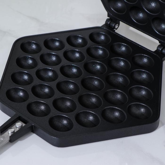 Сковорода двойная &laquo;Орешки&raquo;, 40&times;21&times;3,3 см, пластиковая ручка, цвет чёрный