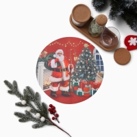 Новый год. Салфетка на стол "Санта" 30х30см, 100% п/э, оксфорд 420 г/м2