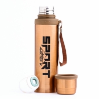 Термос, 550 мл, Гильза "Мастер К. Спорт", с кружкой, сохраняет тепло 10 ч, 7 х 28 см, бронза