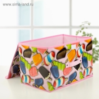 Короб стеллажный для хранения с крышкой &laquo;Эскимо&raquo;, 38&times;25&times;23 см, цвет розовый