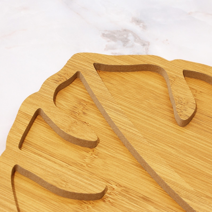 Менажница, набор 2 шт., дерево &laquo;Посуда Уют &raquo;, монстера 30х30 см., менажница 30х30 см.