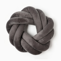 Подушка-узел &laquo;Этель&raquo;, d=33см, цвет серый, велюр