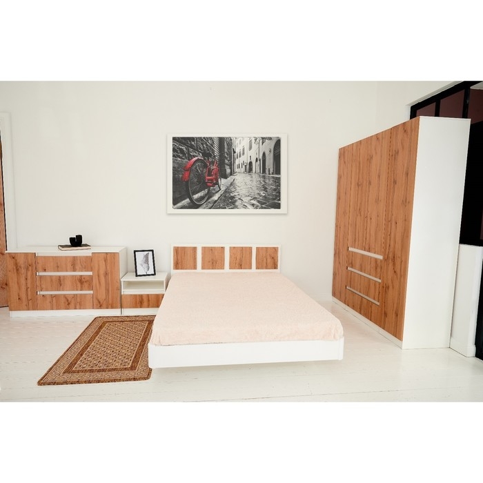 Кровать Парус , 1600х800х2040, Белый/ дуб вотан