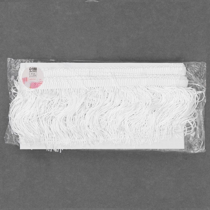 Тесьма декоративная &laquo;Бахрома&raquo;, 10 см, 5 &plusmn; 0,5 м, цвет белый