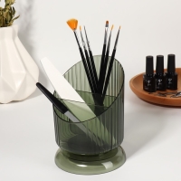 Подставка для хранения маникюрных/косметических принадлежностей &laquo;GREEN&raquo;, 3 секции, 16 &times; 11,5 &times; 11,5 см, цвет полупрозрачный/зелёный