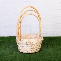 Набор корзин &laquo;Плетёнка&raquo;, 3 шт,( 28&times;14/45  - 24&times;13/41 -19&times;11/37) см, ива натуральная