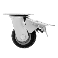 Колесо для транспортных тележек поворотное, d=100, на площадке, со стопором , покрытие резина 9917 Колесо для транспортных тележек поворотное, d=100, на площадке, со стопором , покрытие резина 9917