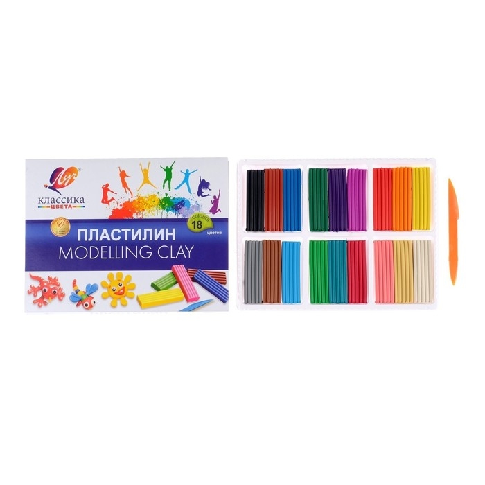 Пластилин 18 цветов 360 г Пластилин 18 цветов 360 г "Классика"