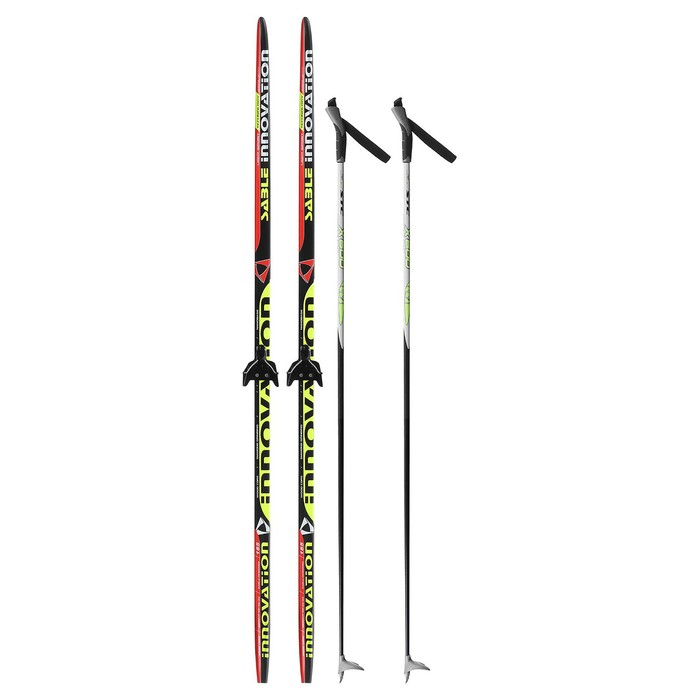 Комплект лыжный: пластиковые лыжи 185 см без насечек, стеклопластиковые палки 145 см, крепления NN75 мм, цвета МИКС Комплект лыжный: пластиковые лыжи 185 см без насечек, стеклопластиковые палки 145 см, крепления NN75 мм, цвета МИКС