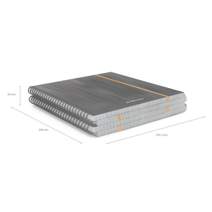 Тетрадь на спирали, 80 листов в клетку, ErichKrause Accent, пластиковая обложка, на резинке, блок офсет 100% белизна, МИКС