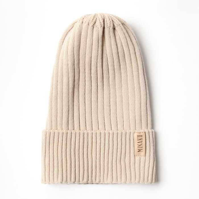 Шапка женская MINAKU Шапка женская MINAKU "Трюфель" цвет бежевый, размер 54-56