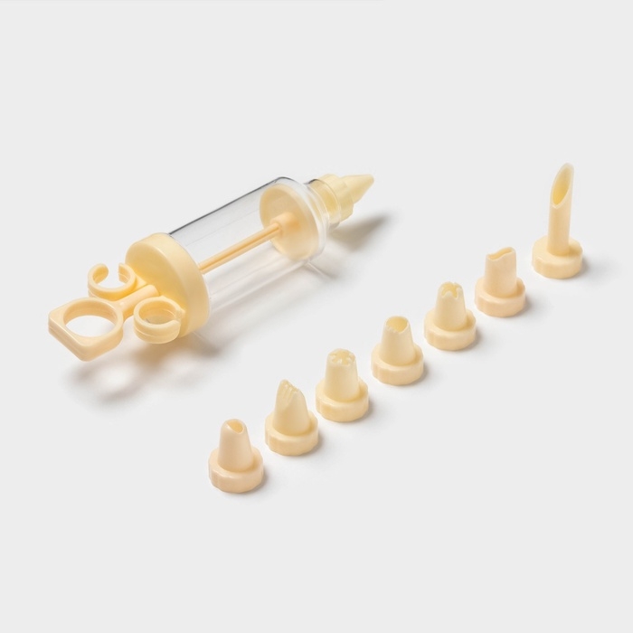 Шприц кондитерский Доляна «Cластёна», 8 насадок, 17×5×5 см, цвет МИКС Шприц кондитерский Доляна «Cластёна», 8 насадок, 17×5×5 см, цвет МИКС