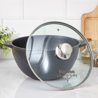 Казан «Гранит Stаr», 6 л, стеклянная крышка, литые ручки, антипригарное покрытие, цвет серый Казан «Гранит Stаr», 6 л, стеклянная крышка, литые ручки, антипригарное покрытие, цвет серый