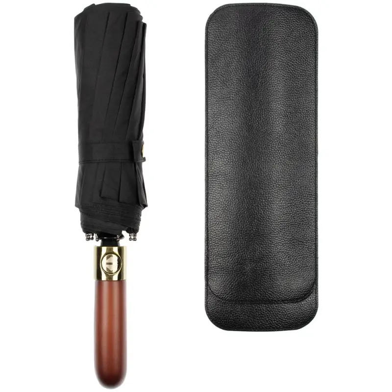 Зонт складной Cloudburst в подарочной упаковке, черный Зонт складной Cloudburst в подарочной упаковке, черный