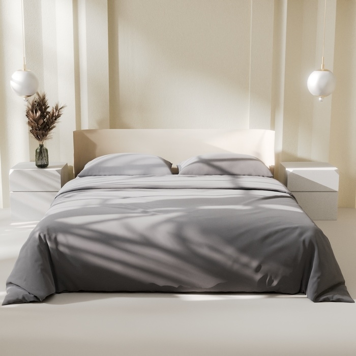 Постельное бельё LoveLife 1,5 сп "Gray mist" 150х215 см, 150х225 см, 50х70&plusmn;3 см-2шт, микрофибра 85гр