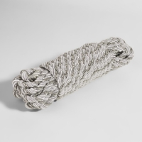 Шнур витой, d = 8 мм, 9 ± 1 м, цвет серебряный Шнур витой, d = 8 мм, 9 ± 1 м, цвет серебряный