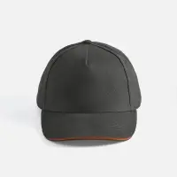 Бейсболка Long Beach, серая с оранжевым Бейсболка Long Beach, серая с оранжевым