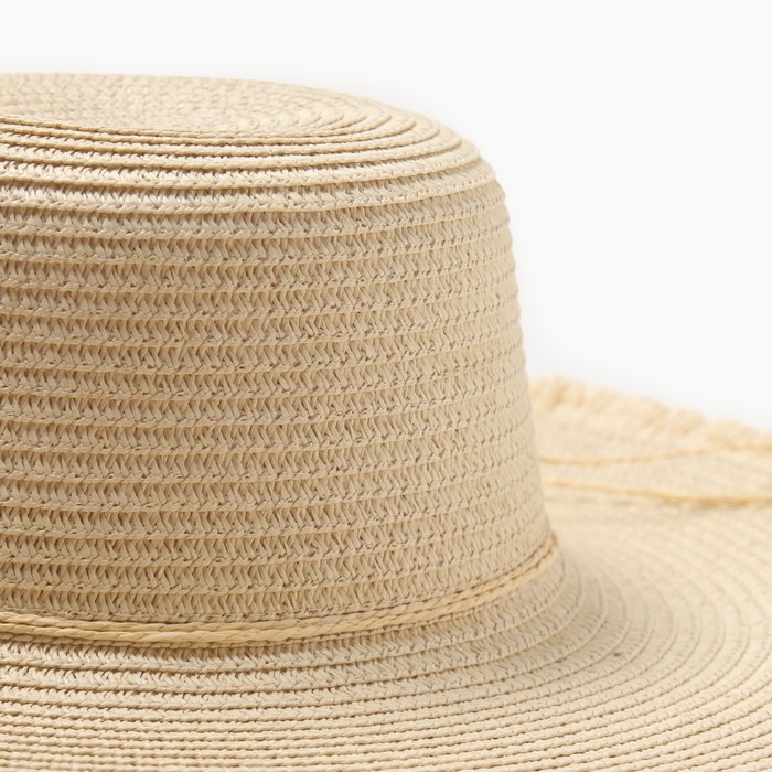 Шляпа женская MINAKU, цвет молочный, р-р 58 Шляпа женская MINAKU, цвет молочный, р-р 58