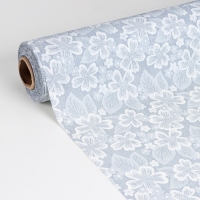 Клеёнка рулонная с тиснением &laquo;Клевер&raquo;, ширина 125 см, рулон 25 м, цвет синий