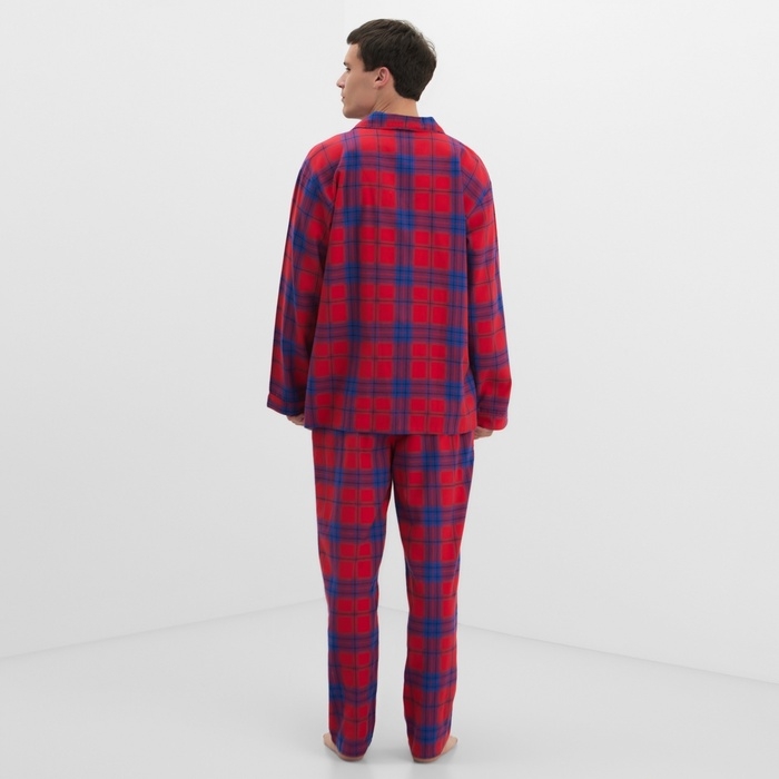 Пижама мужская из фланели (рубашка и брюки) KAFTAN р.52