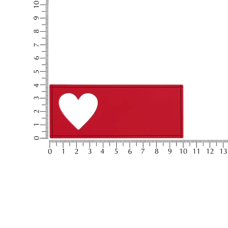 Лейбл из ПВХ с вырубкой &laquo;Сердце&raquo;, красный