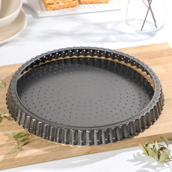 Форма для выпечки Доляна Galaxy перфорированная, 30&times;3 см, съёмное дно, антипригарное покрытие