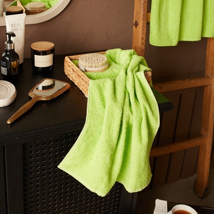 Полотенце махровое Экономь и Я 30*60 см, цв. зеленый, 100% хлопок, 320 гр/м2 Полотенце махровое Экономь и Я 30*60 см, цв. зеленый, 100% хлопок, 320 гр/м2