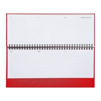 Планинг датированный 2024 года, 294 х 142 мм, 64 листа, на гребне, Attomex.Lancaster, твёрдая обложка балакрон, блок 70 г/м2, красный