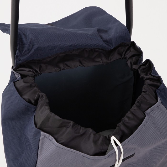 Сумка-тележка хозяйственная на шнуре, цвет синий Сумка-тележка хозяйственная на шнуре, цвет синий