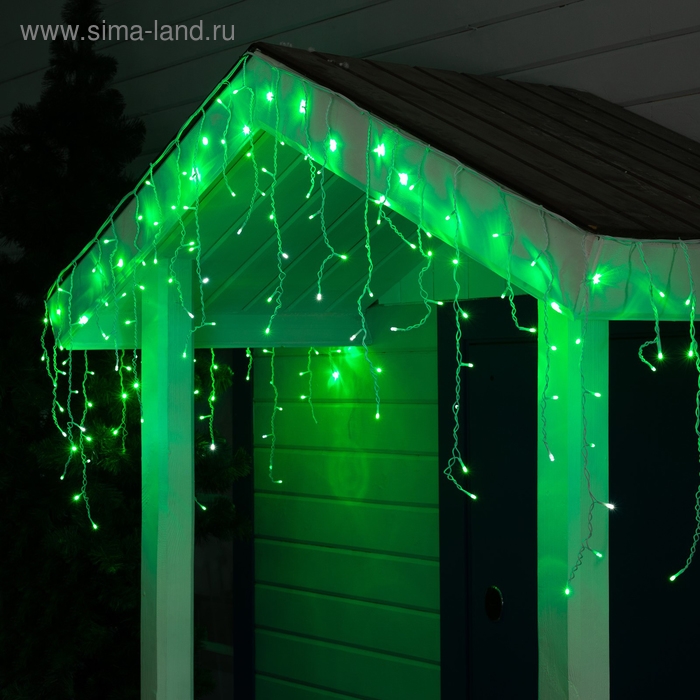 Гирлянда «Бахрома» 3 × 0.6 м, IP44, УМС, белая нить, 160 LED, свечение зелёное, мерцание белым, 220 В Гирлянда «Бахрома» 3 × 0.6 м, IP44, УМС, белая нить, 160 LED, свечение зелёное, мерцание белым, 220 В