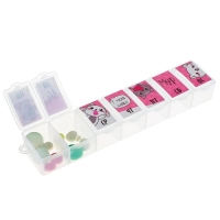 Таблетница &laquo;Котики&raquo;, 7 секций, русские буквы, 15,5 х 3,4 см.