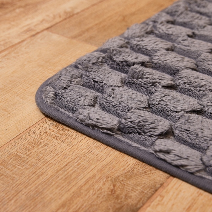 Коврик для ванной Этель «Ромбы», цв. светло-серый, 50х80 см Коврик для ванной Этель «Ромбы», цв. светло-серый, 50х80 см