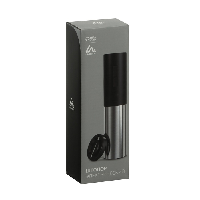 Штопор электрический Luazon LSH- 09, 10 Вт, АКБ, резак для фольги, черный Штопор электрический Luazon LSH- 09, 10 Вт, АКБ, резак для фольги, черный