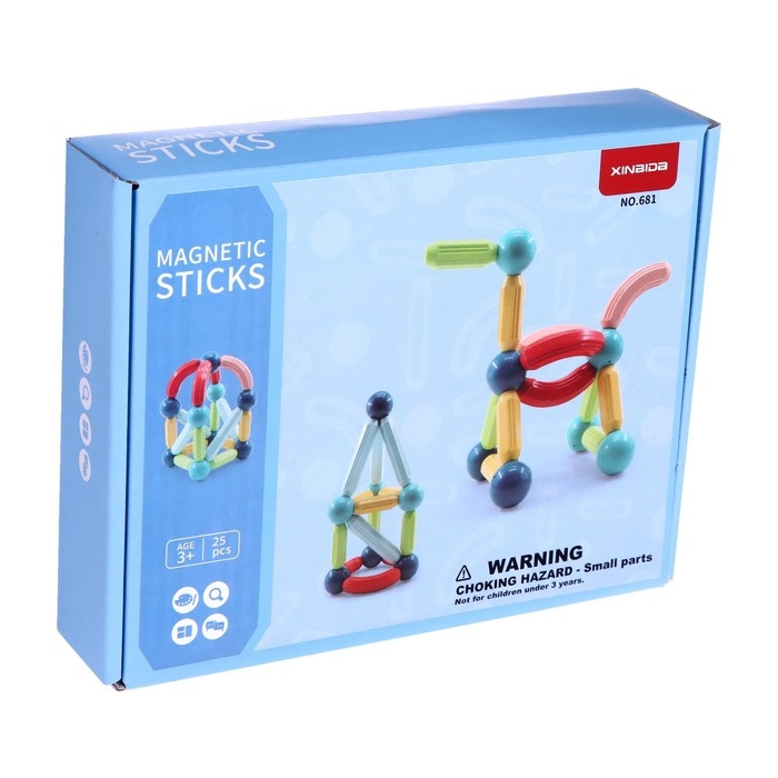 Конструктор магнитный для малышей &laquo;Магические палочки&raquo;, 25 деталей
