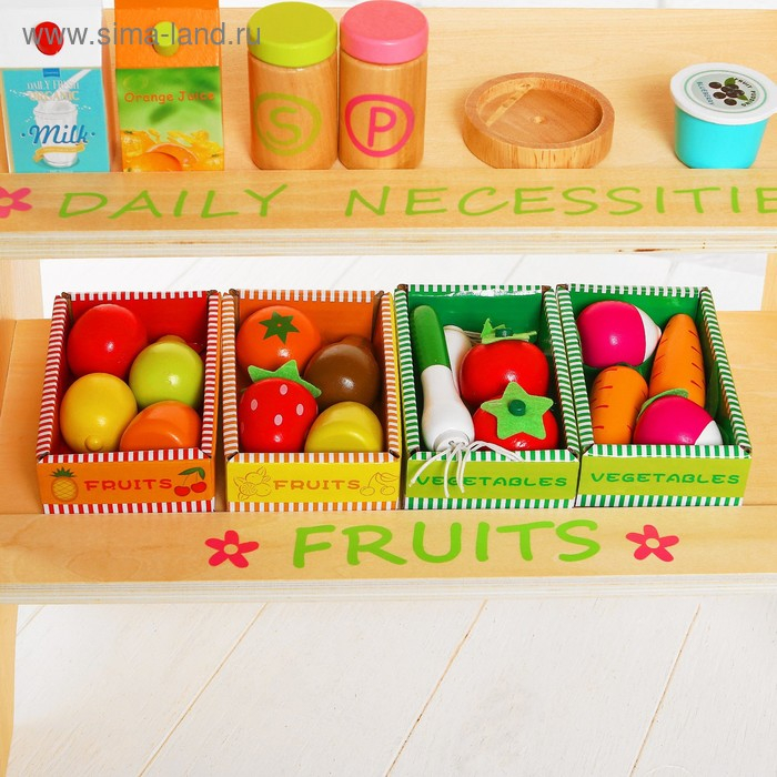Игровой набор &laquo;Играем в магазин&raquo;, деревянные продукты в наборе