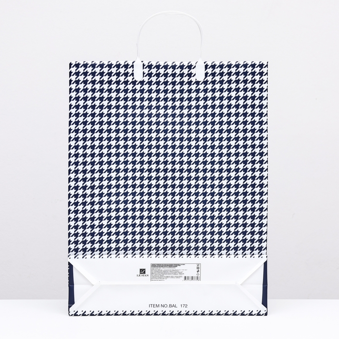 Пакет Пакет "Синяя клетка", мягкий пластик, 41 x 32 см, 120 мкм