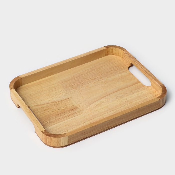 Поднос с ручками &laquo;Люкс&raquo;, 30&times;23&times;2,8 см, гевея