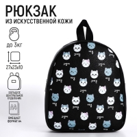 Рюкзак детский для девочки из искусственной кожи &laquo;Котик&raquo; 27х23х10 см