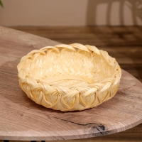 Корзинка плетёная, из бамбука 22х22х7 см