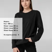 Футболка с длинным рукавом Lehta, черная, размер XL