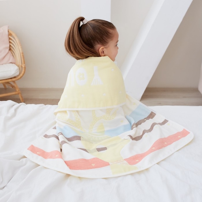 Полотенце детское Крошка Я "Magic" 95х100&plusmn;5 см, цвет жёлтый, 100% хлопок, 280 г/м2